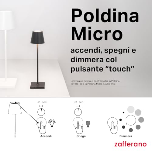 Zafferano Poldina Micro Lampada A Batteria IP65 Sabbia - 6