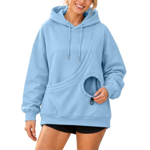 Women's Cat Hoodie with Pouch Cozy Drawstring Fleece Pullover for Pet Lover - image 4