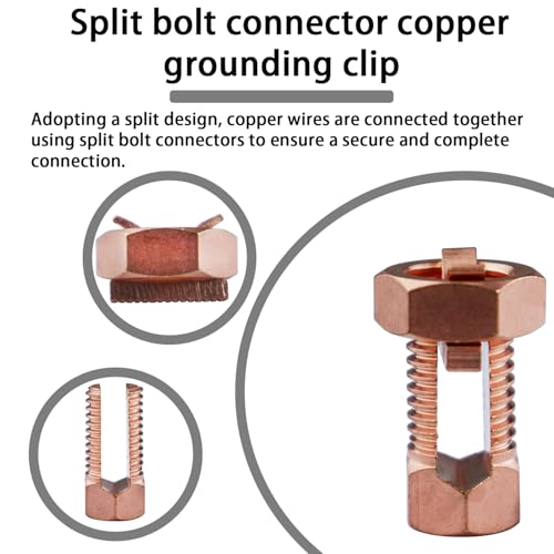 split bolt connector high strength copper grounding clamps for completing ground bonding to bare wires tj-16 6 pcs