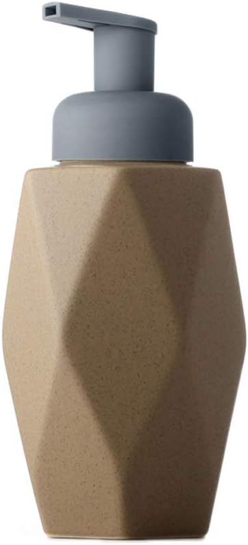Ceramics Hexagon Shape Foaming Soap Dispensers Pump-Bottles for Kitchen, Bathroom Countertop and Vanities 480 ml (Green)