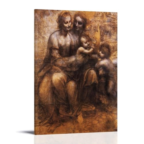 Toile de Léonard de Vinci Vierge Marie et l'enfant décoration salon chambre