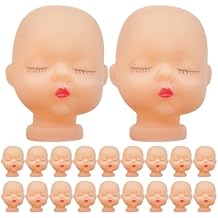 Beatifufu 20pcs Vinyl Doll Heads for Crafts Handmade Doll Heads Keychain DIY Accessory Miniature Decorative