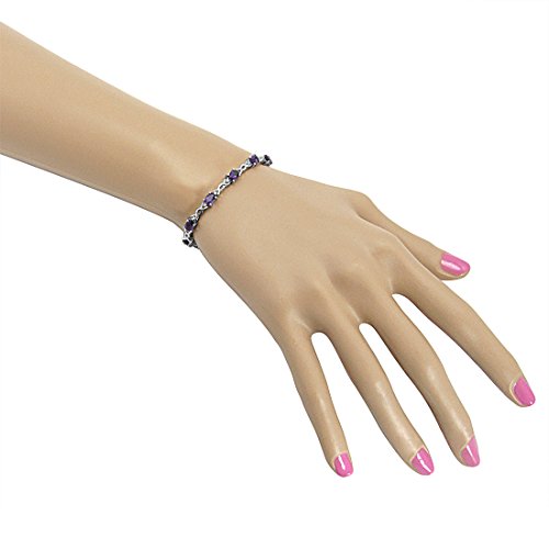 Amanda Rose Collection 5Cttw. Amethyst Infinity Tennis Bracelet Set In Sterling Silver (7 1/4 Inches) #TOP2