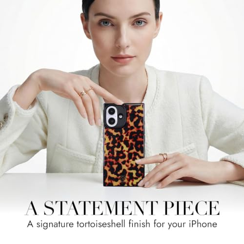 Image of COCOMII Rectangle for iPhone 16 Case, Amber Tortoiseshell