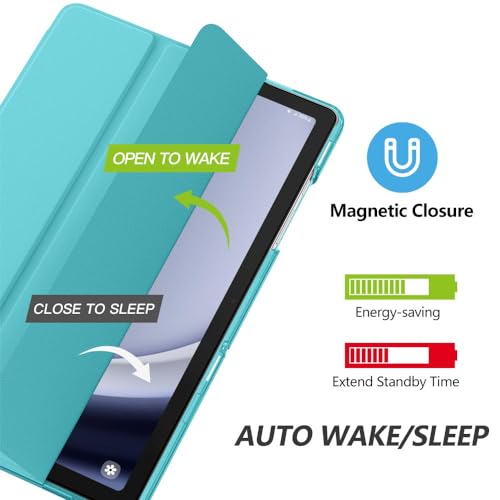 Image of MoKo Case for Galaxy Tab A9+ /A9 Plus 11 inch 2023, Slim Stand Protective Smart Cover with Hard PC Translucent Back Shell for Tab A9 Plus Tablet (SM-X210 /X216 /X218), Auto Wake /Sleep, Azure