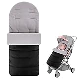 Saco Silla Paseo Universal Uieamsio Saco Carro Bebe Invierno Saco Bebe Invierno Saco Silla Paseo Universal Invierno Cochecito Lavable,Apto Para Todos Los Cochecitos (Negro) (gris)
