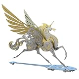 STICKYRICE Decorative Winged Pegasus Figurine, Unicorn Sculpture, Made with Metal, Aloy, Steel and Bronze. (Gold)