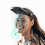 VLOXO 2023 Newly Portable Fan, Bladeless Fan Wearable Cooling Head Fan with Visor, Personal Fan USB Rechargeable 3 Speed Adjustable Fan for Travel, Hiking, Camping Unisex (Black)