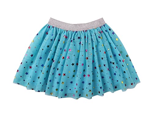 Danichins Girl's Tutu Tulle Sparkle Skirt And Basic Cotton Leggings Set (Blue, 5) #TOP1
