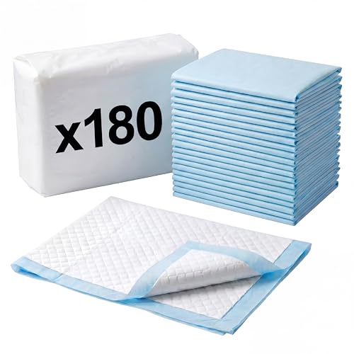 KMINA Empapador (180 Unidades, 6 Cajas de 30), Protector Desechable 60 x 90 cm, Alta Absorción, Más de 1300 ml, Impermeable y Antideslizante, Transpirable, Sin Látex