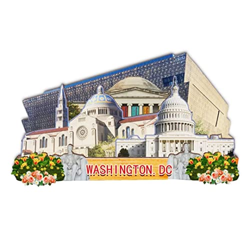 Imán Decorativo de Madera Clásico Washington USA miniatura 1