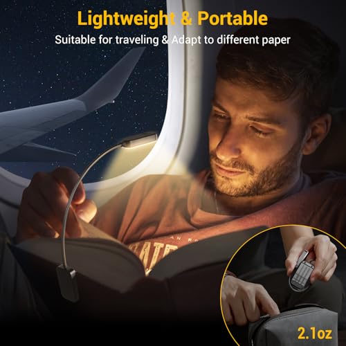 Best World Led WLM310-BLA-1W-01 Book Light 2 Pack, Rechargeable Reading Lights thumb #5
