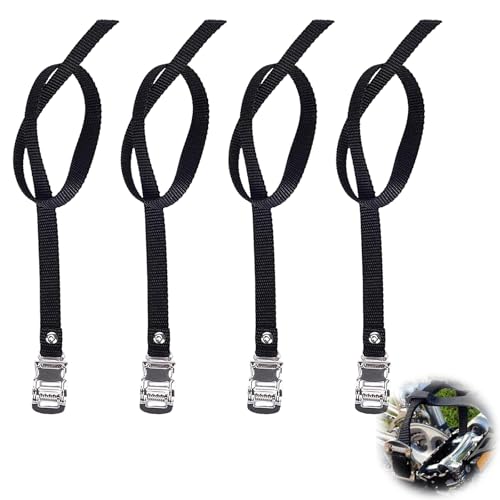 4PCS Sangle Pédale Vélo,Sangle Pédale Vélo en Nylon,Sangle Courroie Lanière Cale Pied Chaussure Vélo Cycle Home Trainer VTT Route Fixie Singlespeed...