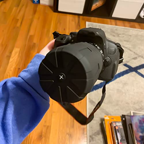 Kqcibz 3Pcs Waterproof Silicone Universal Lens Cap Cover for 65-90mm DSLR Camera Lenses, black, 500241158