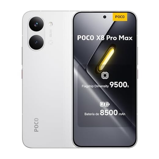 XIAOMI POCO X8 Pro MAX - Smartphone de 12+256GB, Dimensity 9500s, batería de 8500 mAh, Sensor Light Fusion 600 de 50MP con OIS, 1 año de garantía Extra, Cargador no Incluido, Blanco (Versión ES)