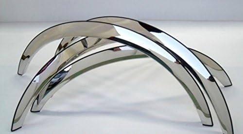 521261 -Fender Trim Compatible with Mercedes Benz W126 (Half Arch) Mirror Polished Stainless Steel Wide Width Set Of 4