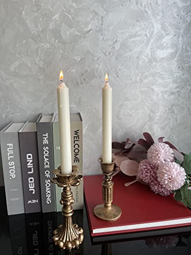 Kolnlala French Nostalgic Floral Resin Candle Holder Antique Bronze/Furniture Decoration/Retro Ornaments Candlestick(A Set Of 2) #TOP1