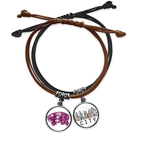 Bracelet Porc astrologie chinoise, cordon tressé main et cuir Sidi