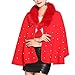 YATBzz Hiver Cape Châle Écharpe Femmes Cloak Lâche Châle Imitation Collier de Fourrure CAE Écharpe Foulard Poncho Cape (Color : Red, Size : 135 * 175CM)