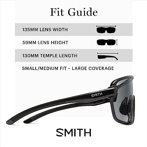 Image of SMITH Bobcat Sunglasses - Shield Lens Performance Sports Sunglasses for Skiing, Biking, MTB, Mountaineering & More - For Men & Women - Black + Photochromic Grey to Clear Lens