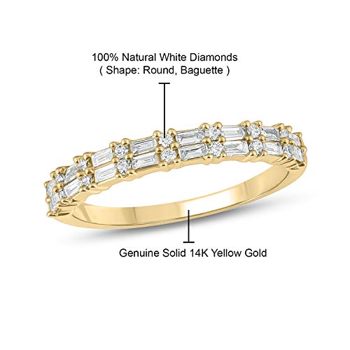 Cali Trove 1/3 Natural Diamond Ring in 14Kt White Yellow and Rose Gold | Layered Stackable Bands | Minimal Jewelry for Everyday | Anniversery Gifts | Graduation Rings | Gifts for Her4