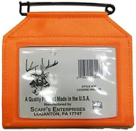 SCAFF'S ENTERPRISES Vinyl License Holder with Rustproof Pin, Fluorescent Orange