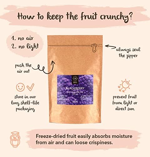BRIX, GROWN FOR FLAVOUR - Freeze Dried Blackberry (105g) - Crispy & Delicious Healthy Snack, 100% Natural, Vitamins Retained