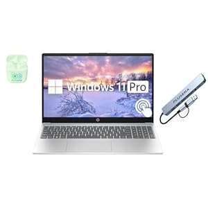 HP 15.6″ Touchscreen Business Laptop, 32GB RAM 1.5TB Storage (1TB SSD+512GB Docking Station Set), 6-Cores Intel Core i3, Windows 11 Pro with Microsoft Office Included, PLUSERA Earphones, Silver