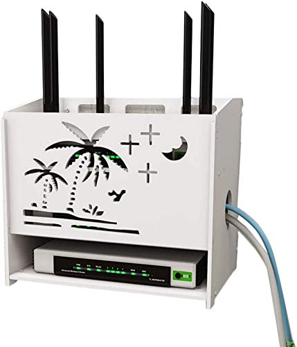 WiFi Router Regal Wandhalterung Wohnzimmer Desktop Doppelschichtige Finishing-Box Kreative Holz-Kunststoff-Aufbewahrungsbox Set-Top-Box