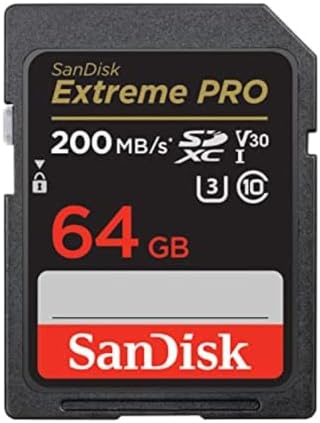 SanDisk Extreme Pro SD UHS I 64GB Card for 4K Video for DSLR and Mirrorless Cameras 200MB/s Read & 90MB/s Write