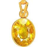 Divya Shakti 7.25-7.50 Carat Yellow Sapphire Pendant/Locket (Pukhraj/Jupiter Stone Panchadhatu Pendant) 100% Original AAA Quality Gemstone