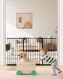 keny 29"-55" Extra Wide Baby Gate, Pressure Mounted No Drilling Dog Gate for Stairs Doorways, Easy Walk Through Safety Gate for Babies or Pets, 30" Tall, Black