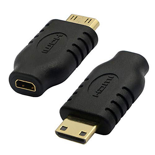 GINTOOYUN Lot de 2 adaptateurs micro HDMI femelle vers mini HDMI mâle, convertisseur micro HDMI type D vers mini HDMI type C pour appareil photo, carte...