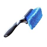 Brosse de lavage de voiture à long manche : poils en plastique pour un nettoyage réutilisable et sans des pneus, brosse de nettoyage de voiture