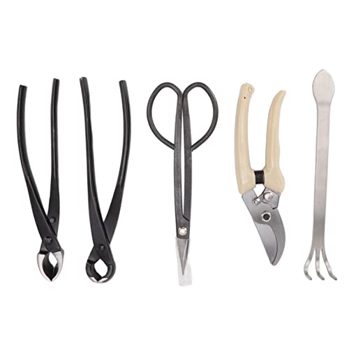 Kit D'outils Pour Bonsaï Avec Sac De Rangement, 5 Pièces, Coupe-ciseaux, Cisaille, Ensemble D'outils De Jardin, Outils Pour Bonsaï Succulents, Ciseaux à Bonsaï En Acier Au Carbone, Râteau, Coupe-branc