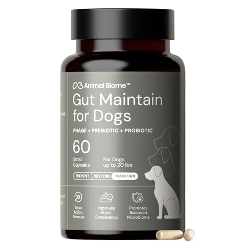 Image of Animal Biome Small Dog Pre and Probiotics, S Boulardii, Gut Maintain, 60 Ct | Triple-Action Dog Probiotics, Prebiotics & Phage S Boulardii Pet Supplements for Gut Health, Diarrhea Support, Food Topper