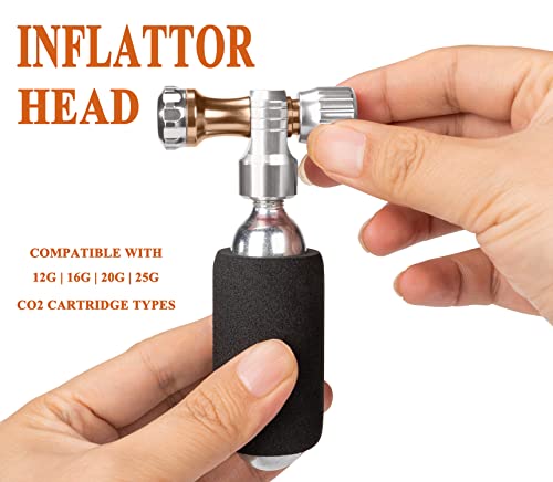 Inflador de CO2 para pneus de bicicleta - Compatível com bomba de CO2 para bicicleta Presta e válvul