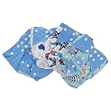 OFFSCH 4pcs Washable Cloth Diapers for Newborns Leak Soft Training Pants Comfortable Absorbent for Boy Girl