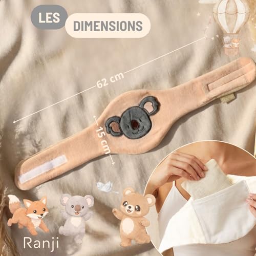 RANJI - Bouillotte Bébé Anti Colique à Noyaux de Cerise – Ceinture Chauffante Micro-ondes OEKO-TEX & Coton GOTS pour Coliques du Nourrisson (Koala) – vue 7