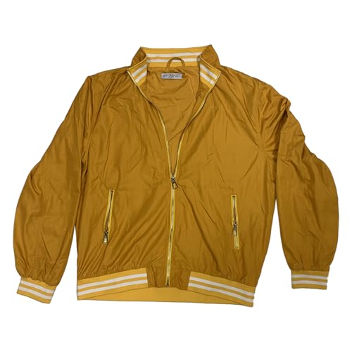 ENVMENST Men's Lightweight Bomber Jacket,Causal Waterproof Windbreaker Jacket for Men Outdoor（Yellow）