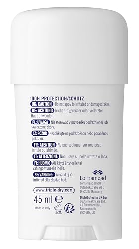 Triple Dry Anti-Transpirant Creme Stick | Stick gegen starkes Schwitzen | 100h Schutz | 45ml