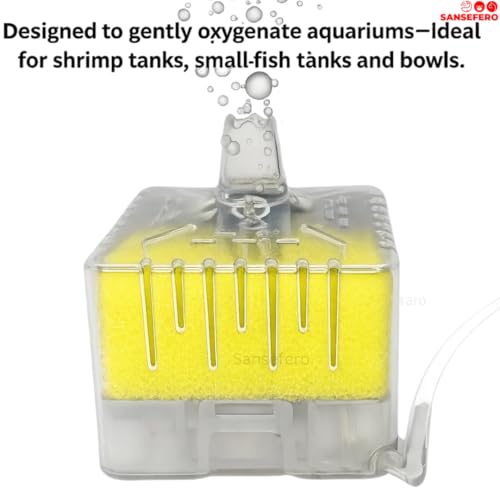 Image of SANSEFERO BL-A02 Biological Sponge Filter for Aquarium with 2mm L Tube Air-Powered Oxygen Bubble Filter Bio Sponge for Shrimp Tanks,Bowl, Fish Tank Quiet & Gentle (No Motor Added)