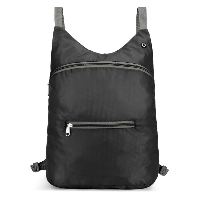 Folding Bag Lightweight Hiking Daypack Water Resistant Packable Hiking Storage Bag for Travel Camping Outdoor Cycling (Black)
