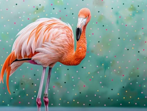 Diamond Painting Animaux grand format anti stress | Kit complet peinture diamant flamant rose