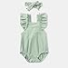 IFFEI Mommy and Me Dresses Matching Set Sleeveless Outfits with Poeckets and Headband Women S Green Mint