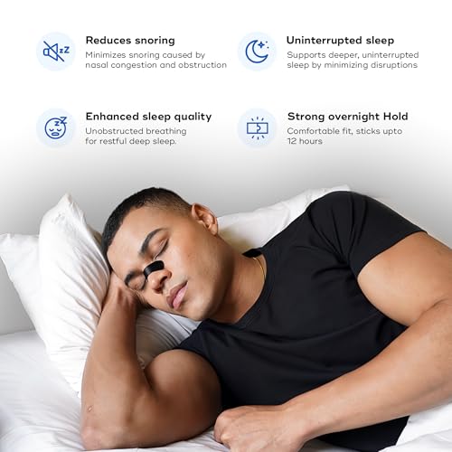 Image of BREATH FIX Large Size Nasal Strips 2.0 | Black Colour | Nasal Strip for Breathing | Enhances Sleep & Athletic Performance | By Byte | Optimizes Oxygen Intake | Skin-Friendly & Flexible Fit | Sweat-Resistant | CDSCO Approved | 30 Strips