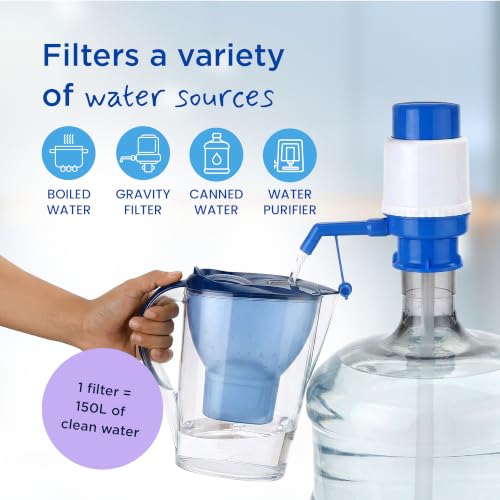 Image of BRITA Marella 3.5L Water Filter Jug Blue | Large-Volume Jug with MAXTRA PRO Cartridge | Digital LTI & Flip-Lid | Reduces Chlorine, Limescale & Impurities | Fresh, Great-Tasting Water
