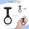 Goerpn Silicone Nurse Watch with Brooch, Infection Control Design, Pocket Clock with Pin for Health Care Nurse Doctor Paramedic, Medical Brooch Fob Watch for Women Men (Black) #1