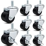 Aurelema Set of 8 2'' Low Profile Caster Wheels 1/2