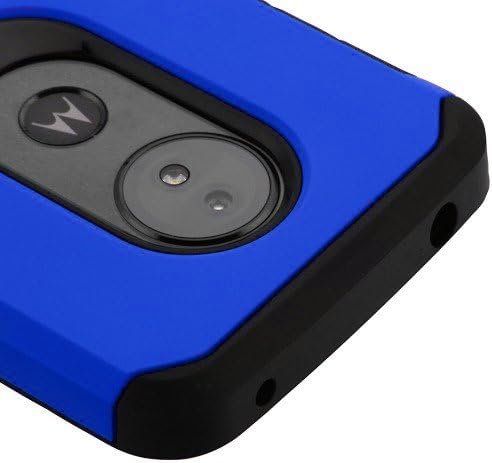 Moto E5 Play Case/Moto E5 Cruise Case with Tempered Glass Screen Protector,IDEA LINE Heavy Duty Protection Hybrid Hard Shockproof Slim Fit Cover for Motorola Moto E Play 5th Gen - Blue